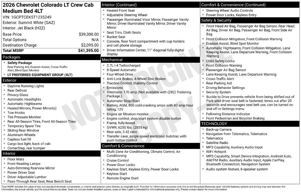 New 2026 Chevrolet Colorado LT Truck