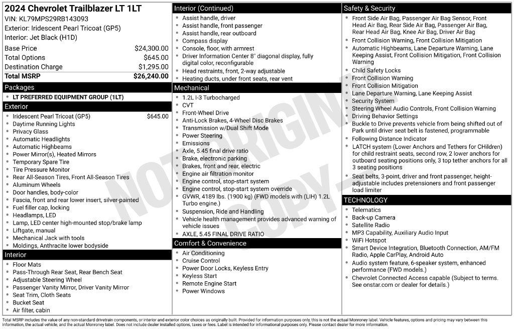 Used 2024 Chevrolet Trailblazer LT SUV