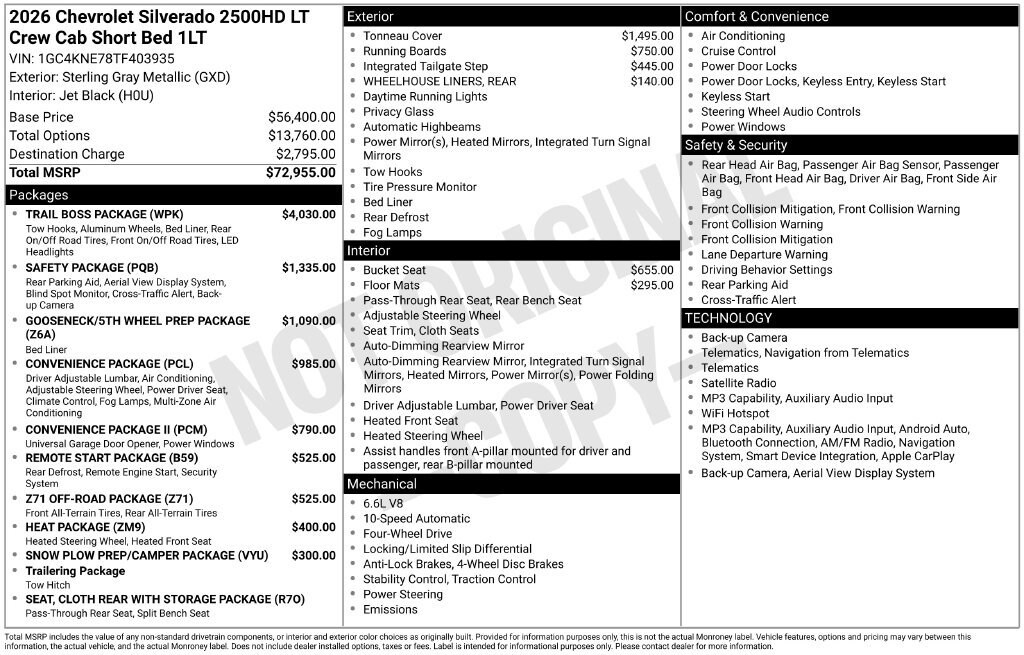 New 2026 Chevrolet Silverado 2500 HD LT Truck