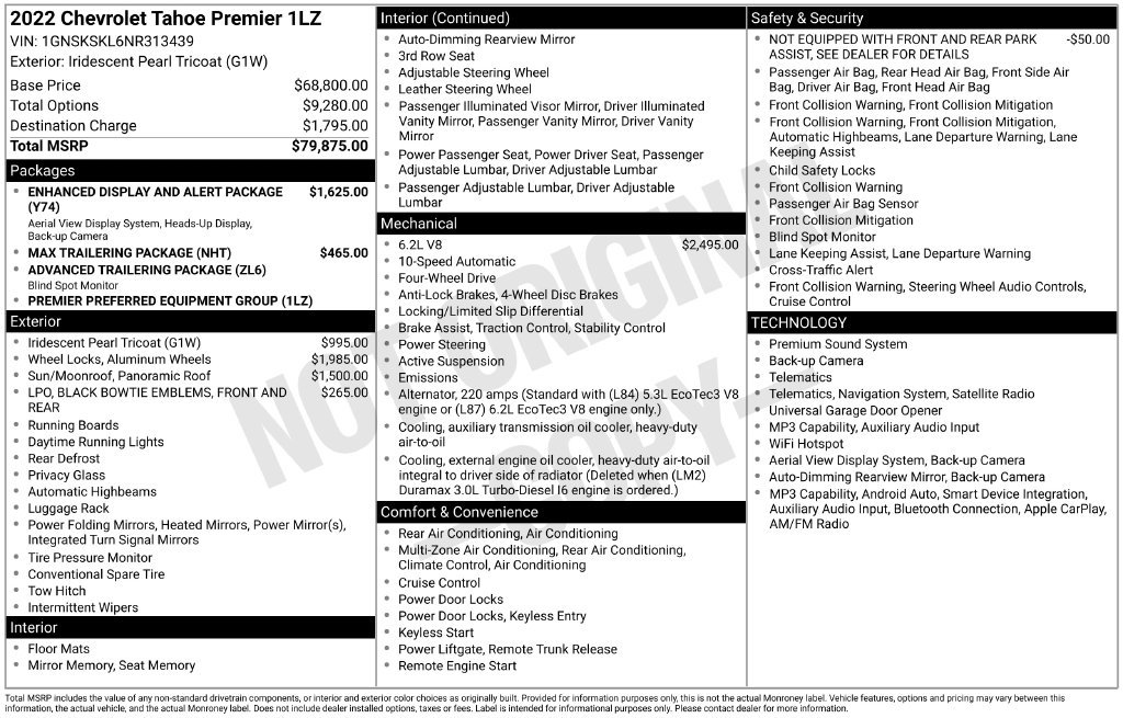 Used 2022 Chevrolet Tahoe Premier SUV