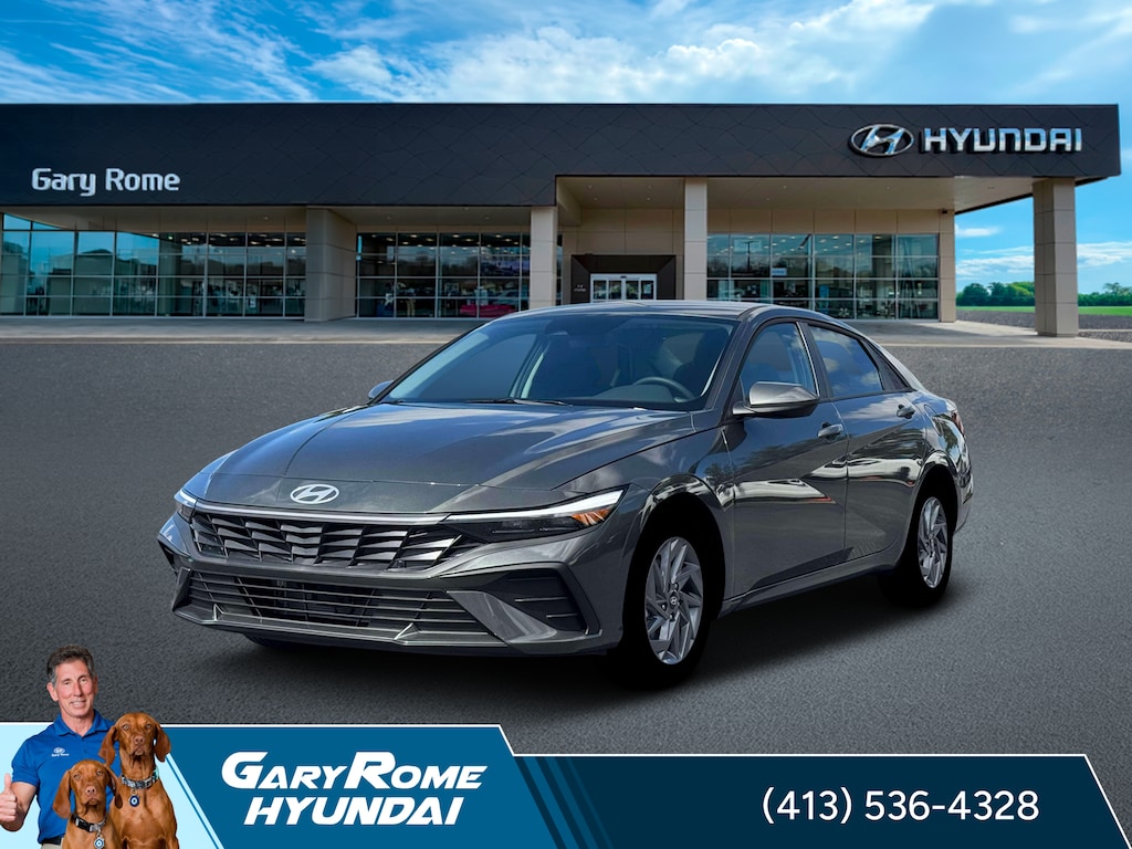 New 2026 Hyundai Elantra Hybrid Blue Sedan
