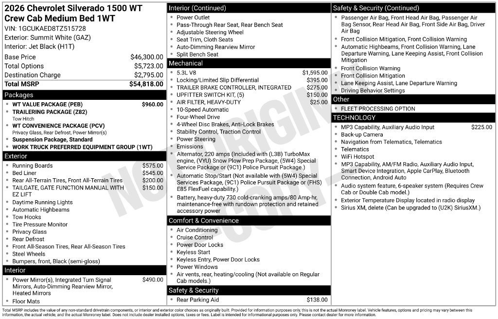 2026 Chevrolet Silverado 1500 Work Truck - Photo 6