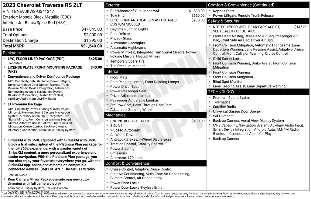 Used 2023 Chevrolet Traverse RS SUV