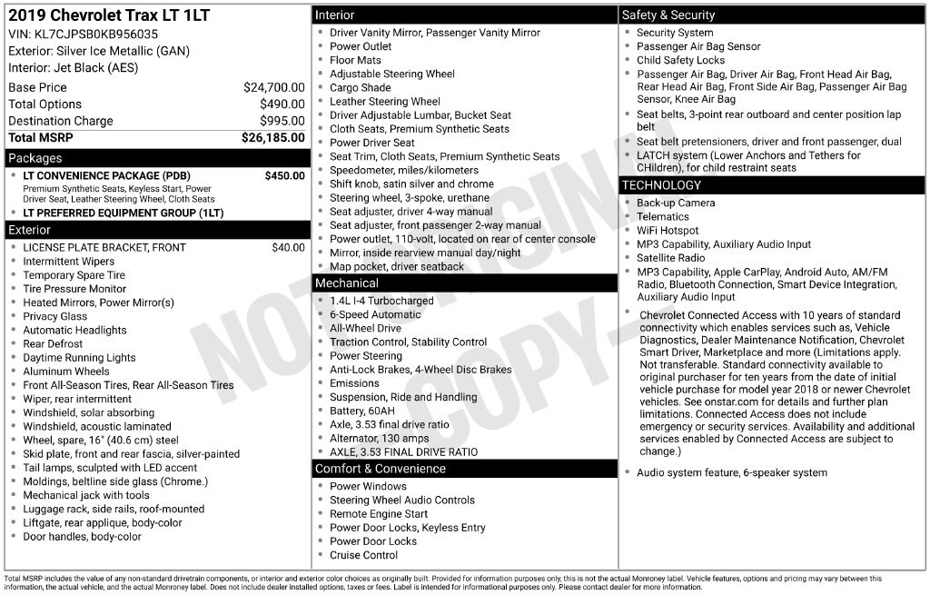 Used 2019 Chevrolet Trax LT SUV