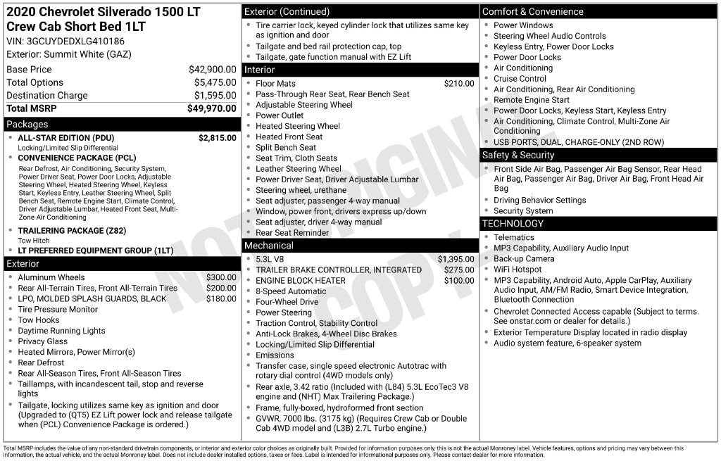 Used 2020 Chevrolet Silverado 1500 LT Truck Crew Cab