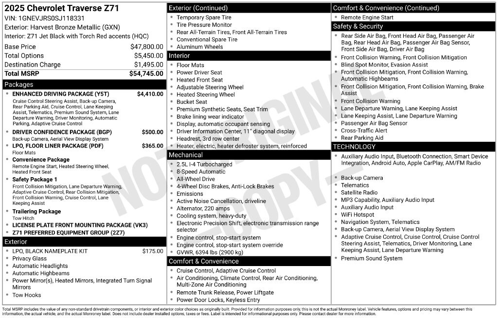 2025 Chevrolet Traverse Z71 - Photo 6