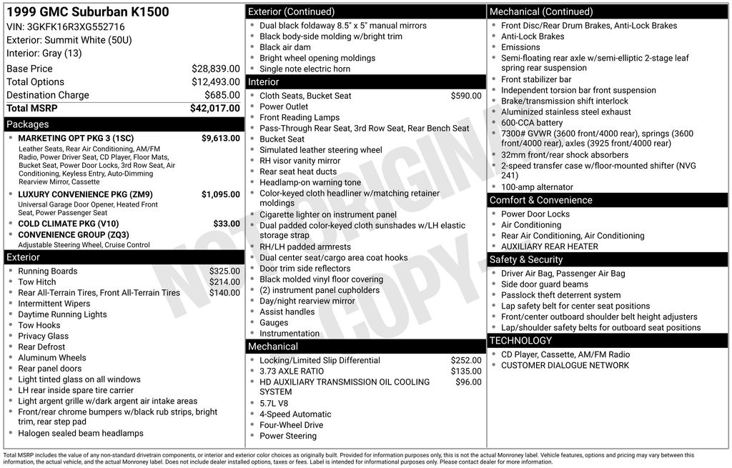 Used 1999 GMC Suburban 1500 SLT SUV