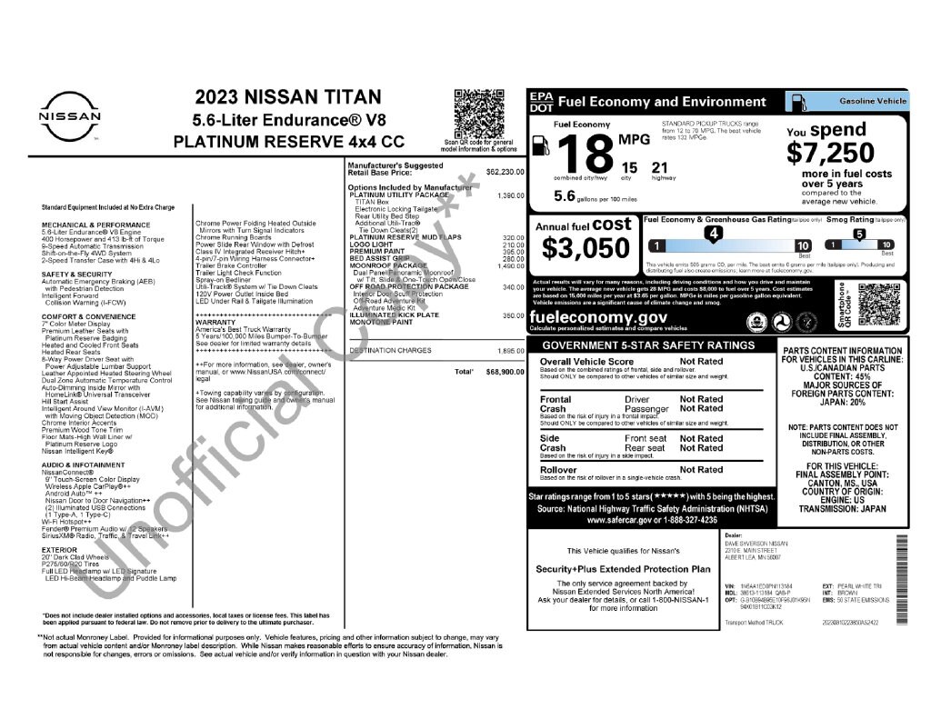 Used 2023 Nissan Titan Platinum Reserve Truck Crew Cab