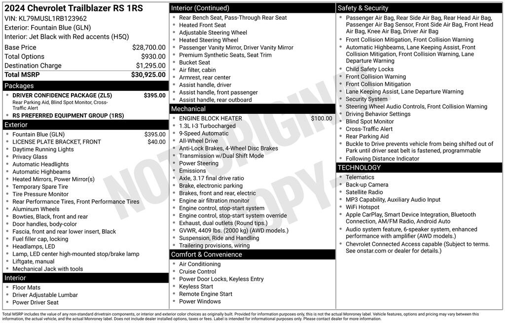 Used 2024 Chevrolet Trailblazer RS SUV