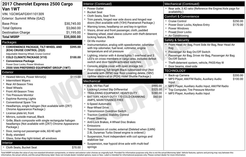 2017 Chevrolet Express Cargo Work Van - Photo 6