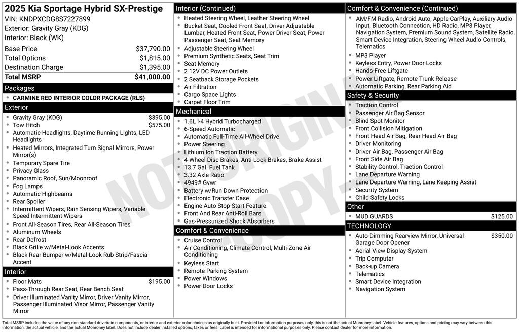 Used 2025 Kia Sportage Hybrid SX-Prestige SUV
