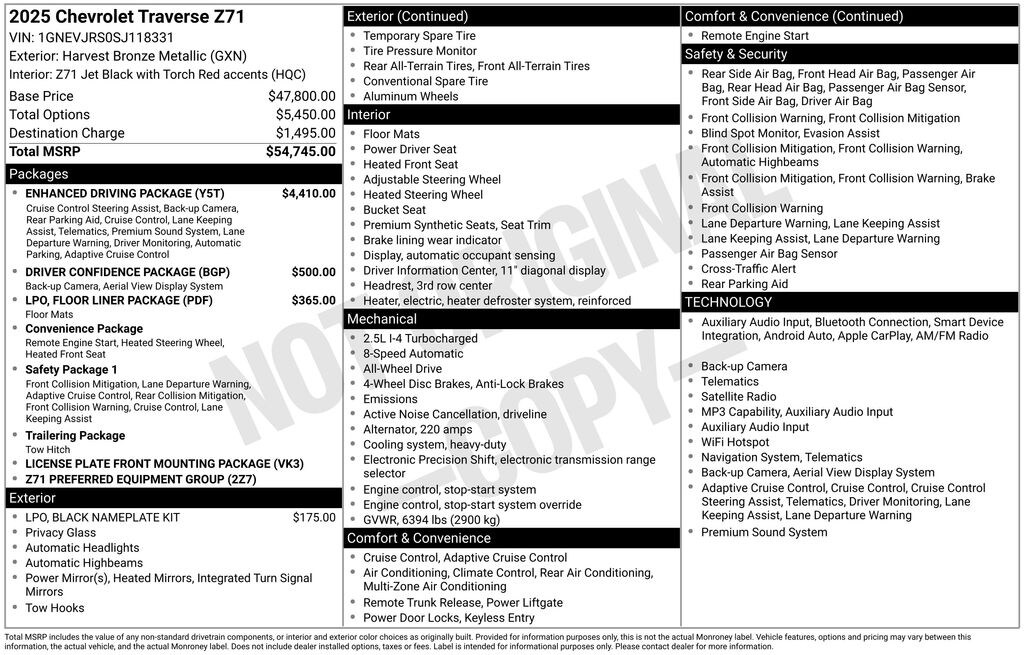 Used 2025 Chevrolet Traverse Z71 SUV
