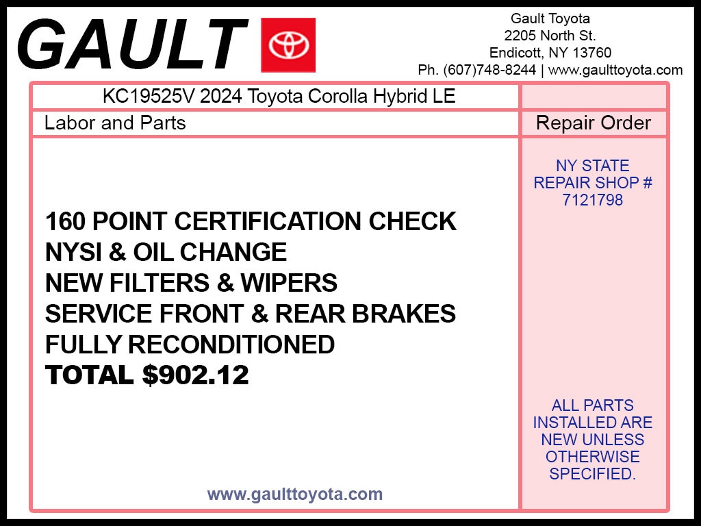 Used 2024 Toyota Corolla Hybrid LE Sedan