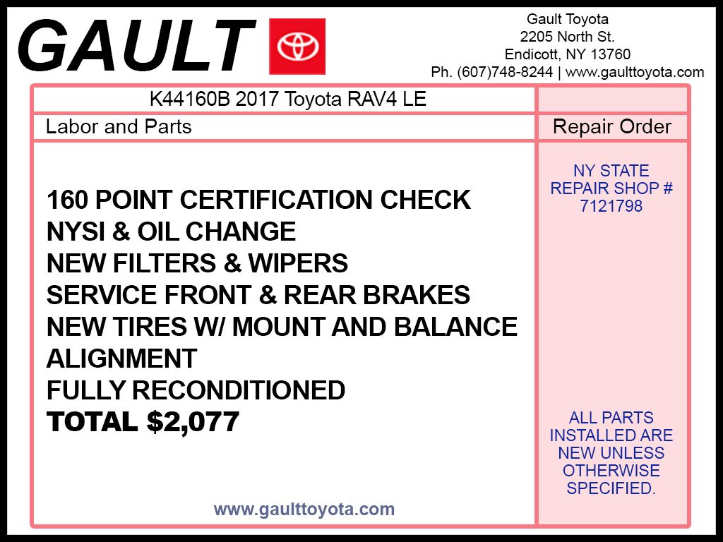 Used 2017 Toyota RAV4 LE SUV