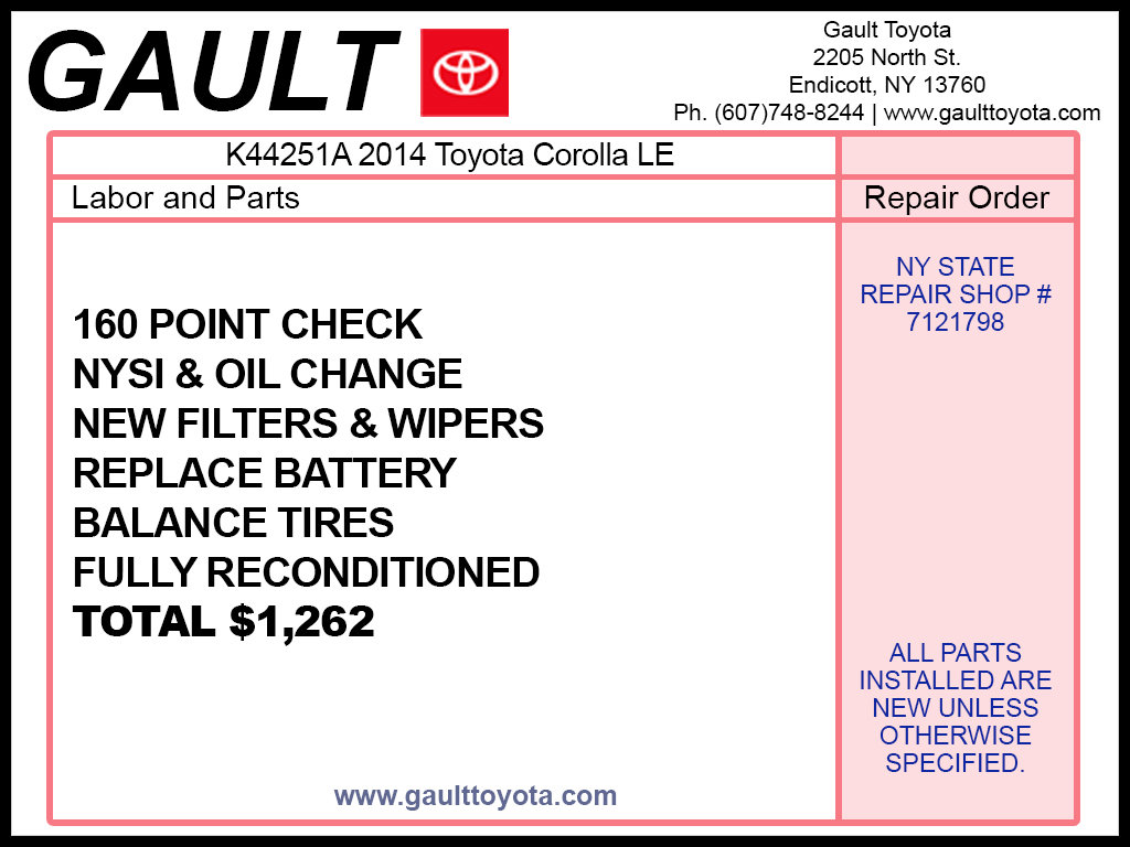 Used 2014 Toyota Corolla LE Sedan