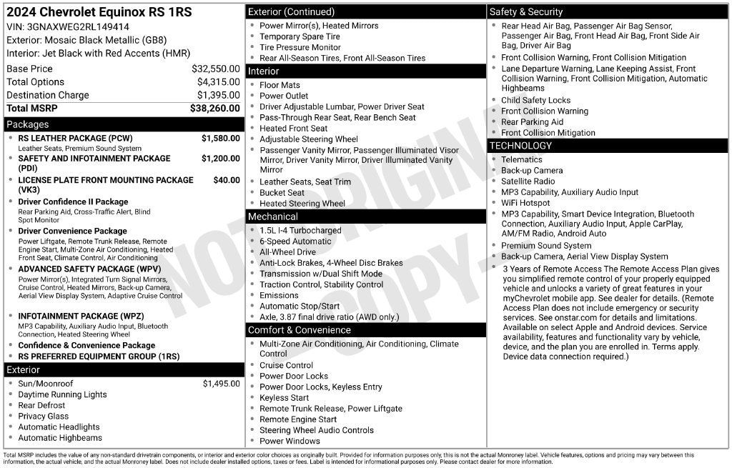 Used 2024 Chevrolet Equinox RS SUV
