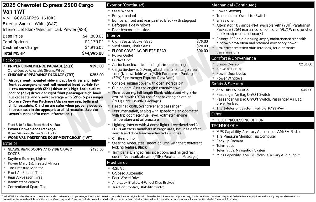 2025 Chevrolet Express Cargo Work Van - Photo 11