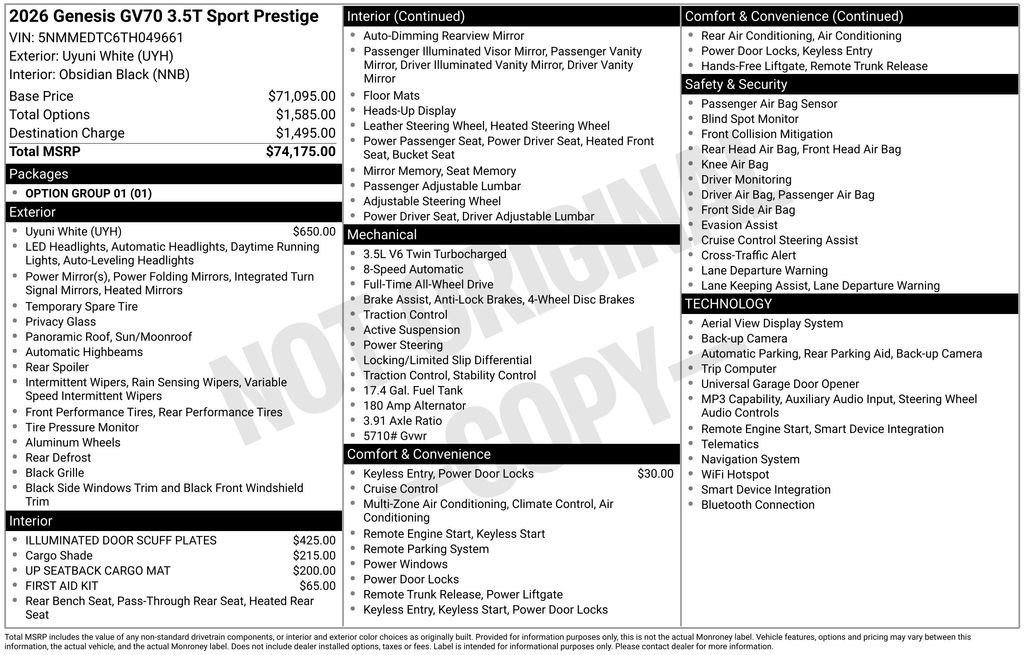 2026 GENESIS GV70 Sport Prestige - Photo 16