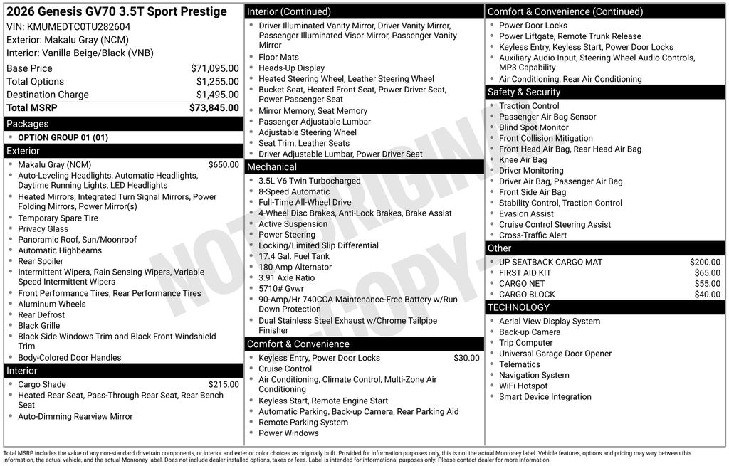 2026 GENESIS GV70 Sport Prestige - Photo 16