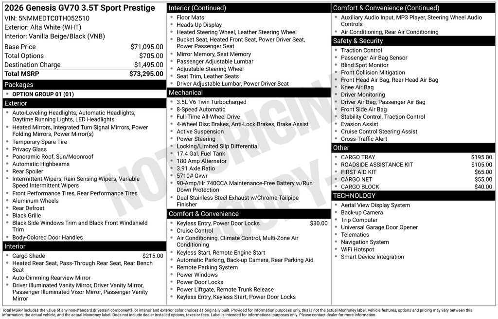 2026 GENESIS GV70 Sport Prestige - Photo 16