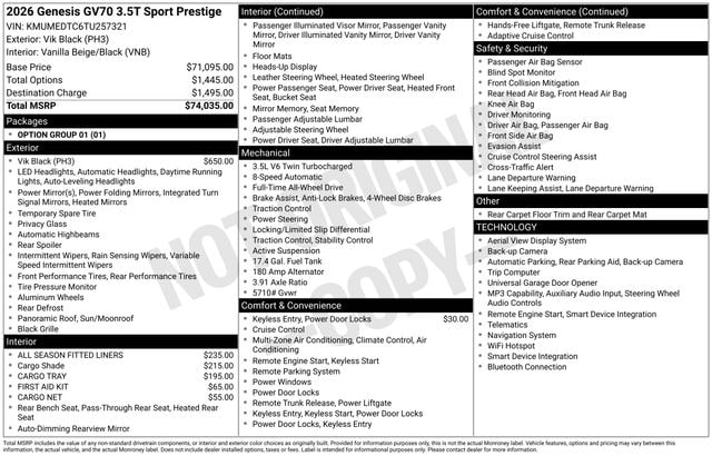 2026 GENESIS GV70 Sport Prestige - Photo 13