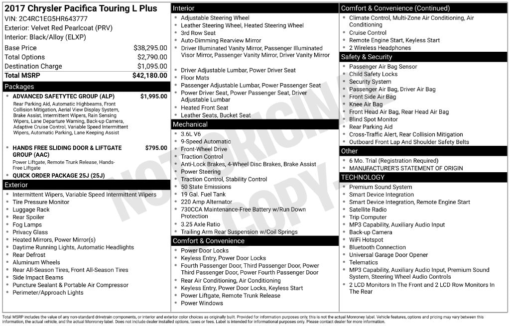 2017 Chrysler Pacifica Touring-L Plus