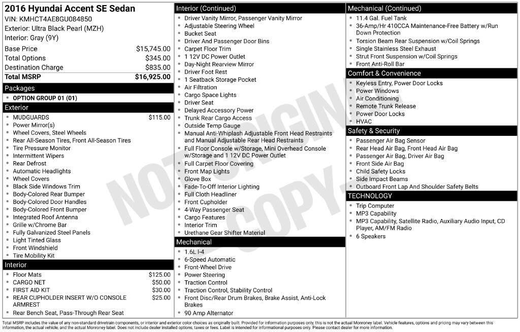 Used 2016 Hyundai Accent SE Sedan