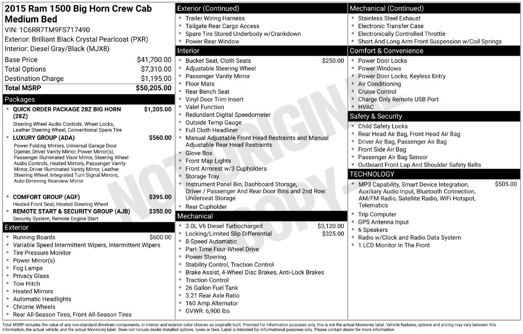 Used 2015 Ram 1500 Big Horn Truck