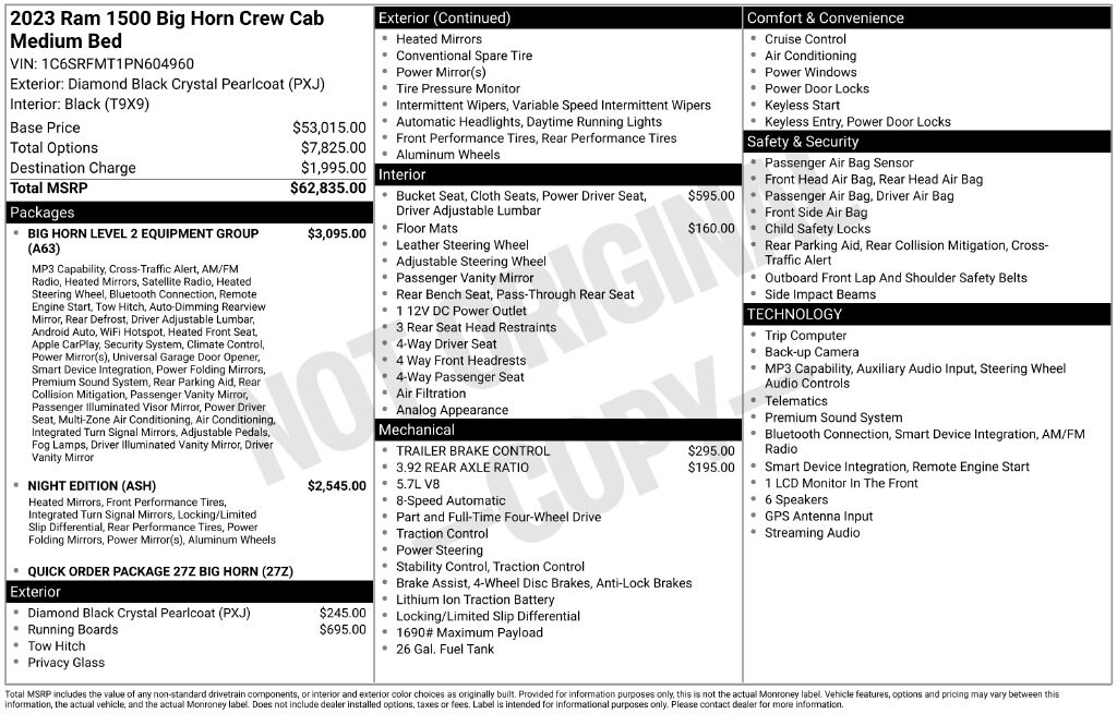 Used 2023 Ram 1500 Big Horn/Lone Star Truck Crew Cab
