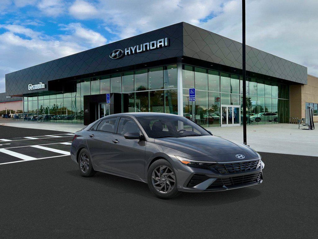 New 2026 Hyundai Elantra Hybrid Blue Sedan