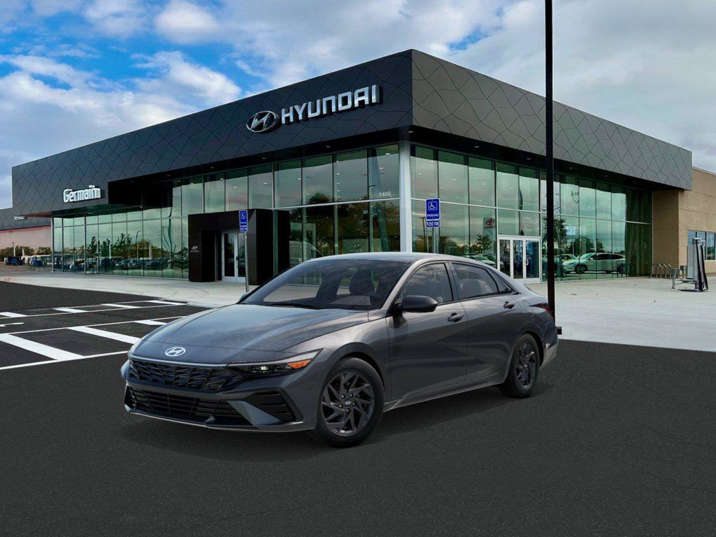 New 2026 Hyundai Elantra Hybrid Blue Sedan