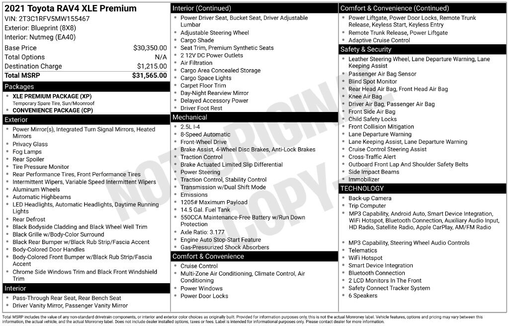 Used 2021 Toyota RAV4 XLE Premium SUV