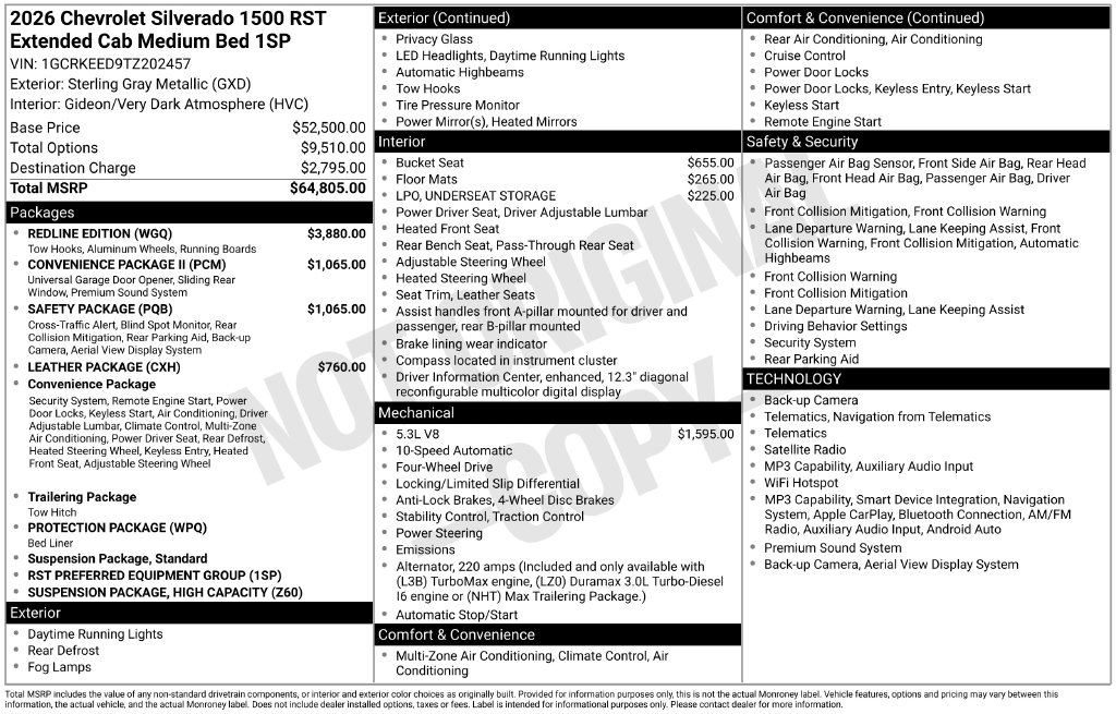 Used 2026 Chevrolet Silverado 1500 RST Truck
