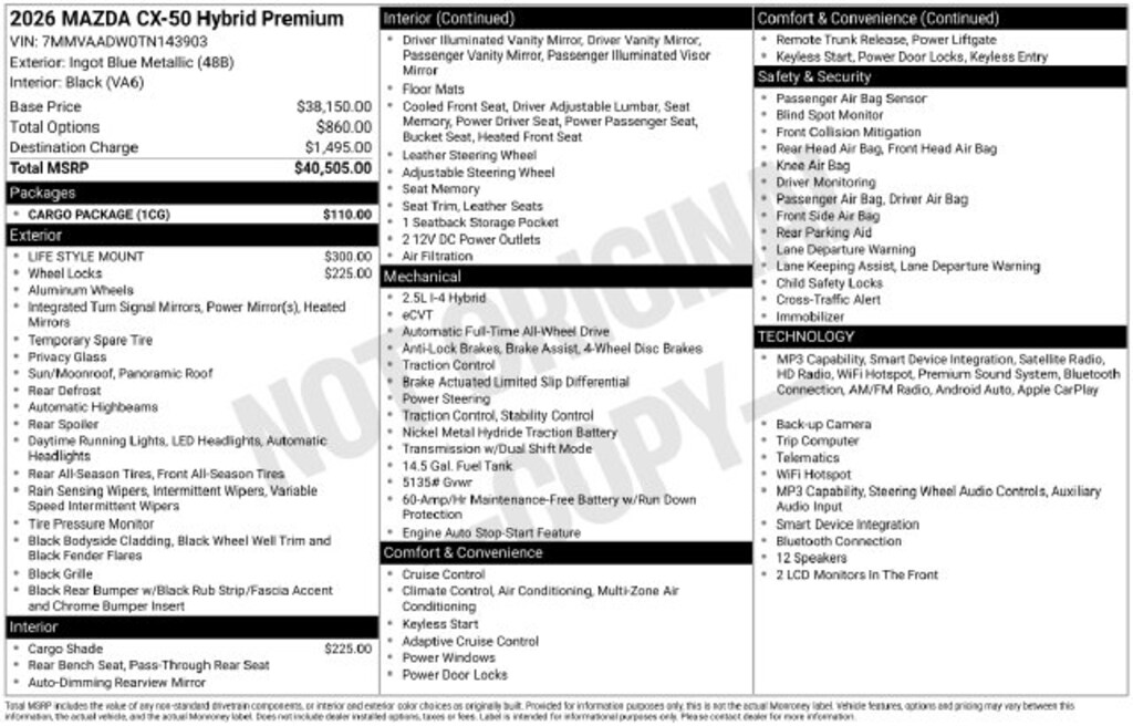 Certified 2026 Mazda CX-50 Hybrid Premium SUV