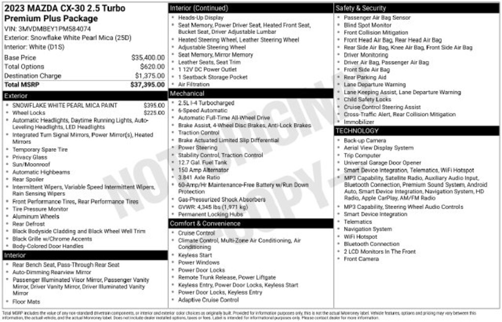 Certified 2023 Mazda CX-30 2.5 Turbo Premium Plus Package SUV