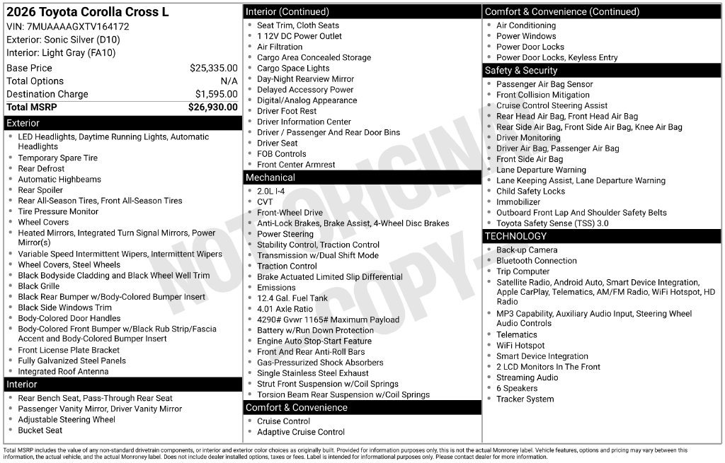 Certified 2026 Toyota Corolla Cross L SUV