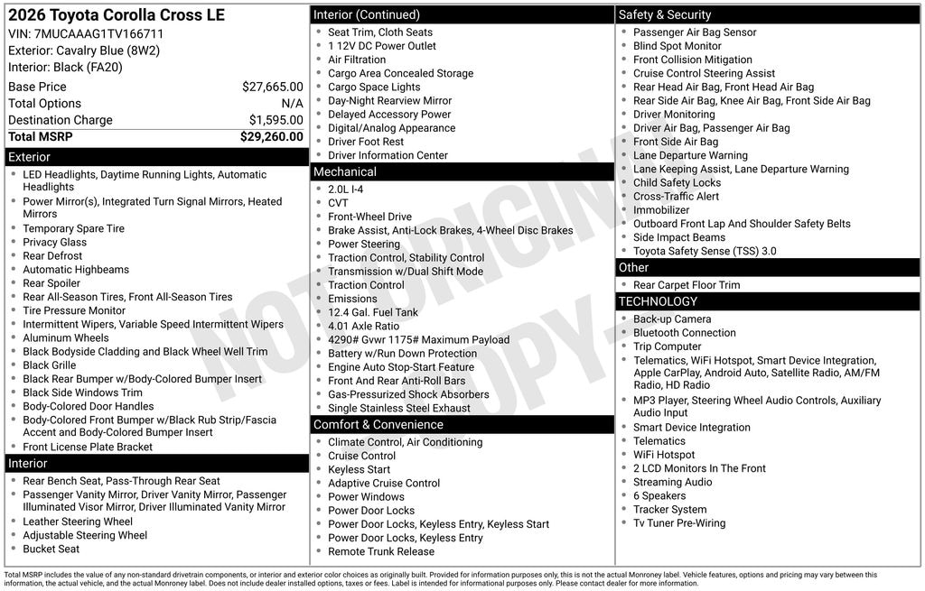 Certified 2026 Toyota Corolla Cross LE SUV