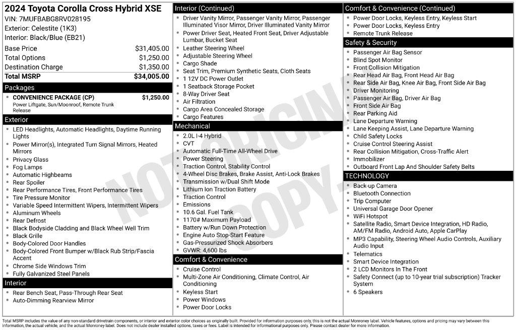 Certified 2024 Toyota Corolla Cross Hybrid XSE SUV