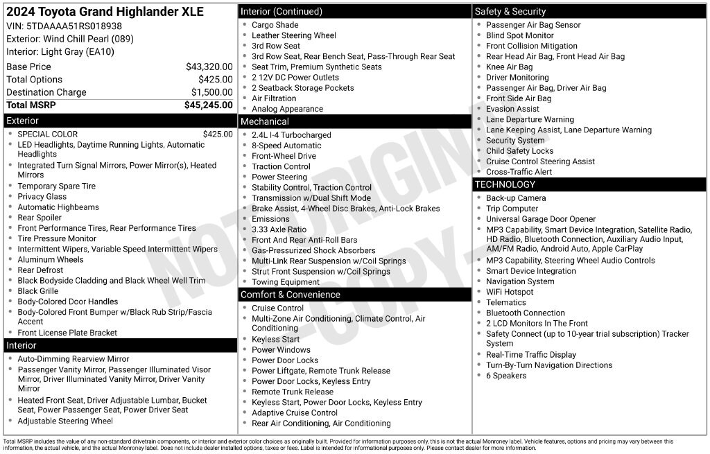 Certified 2024 Toyota Grand Highlander XLE SUV