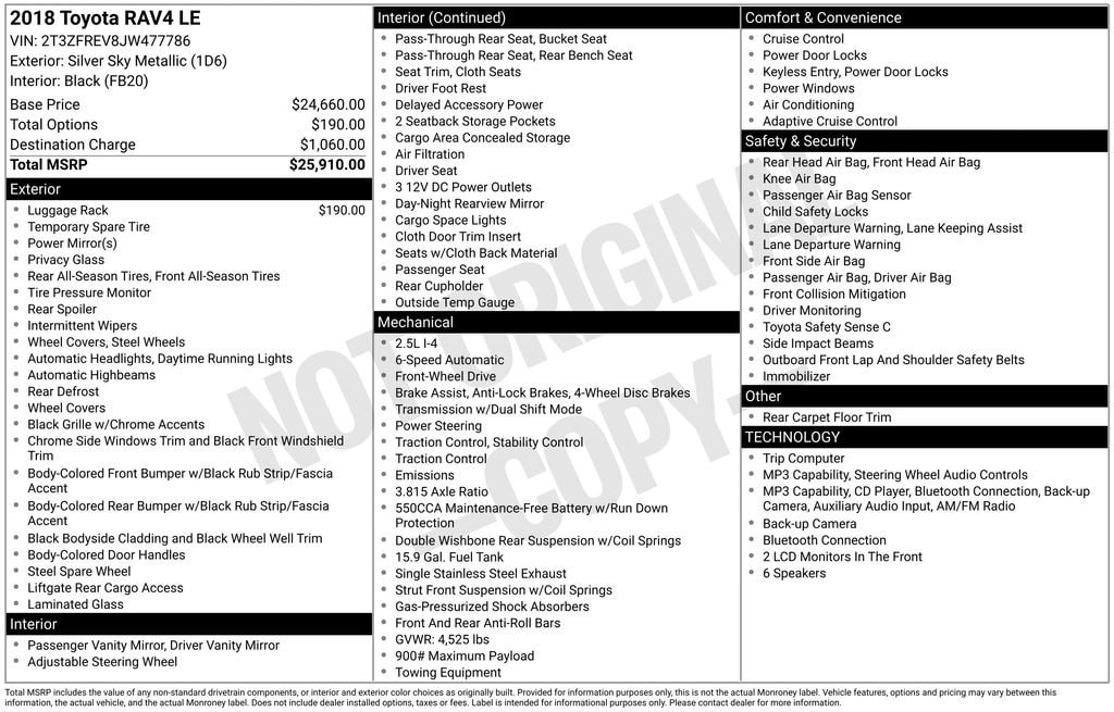 Certified 2018 Toyota RAV4 LE SUV