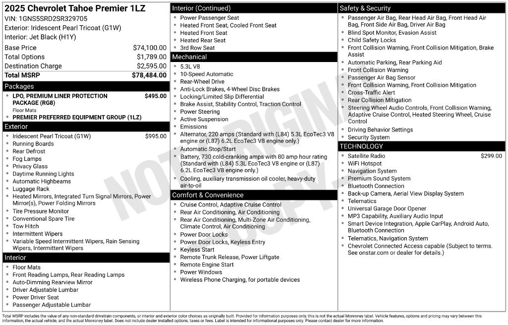 Used 2025 Chevrolet Tahoe Premier SUV