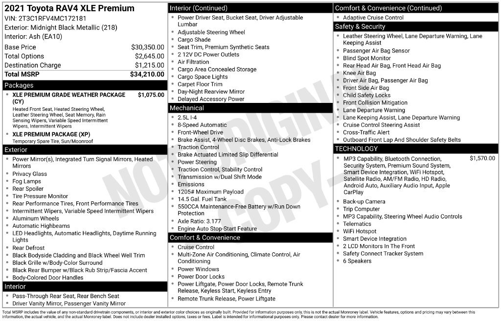 Used 2021 Toyota RAV4 XLE Premium Sport Utility
