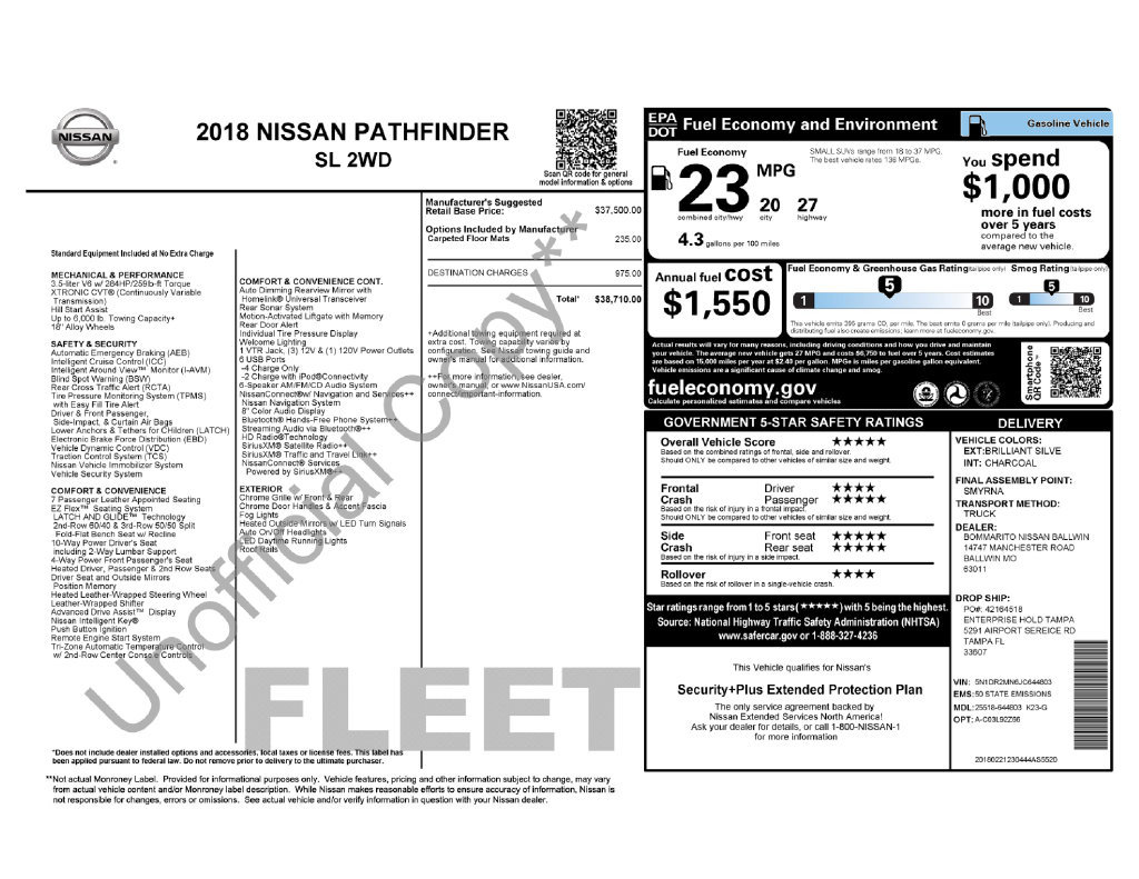 Used 2018 Nissan Pathfinder SL SUV