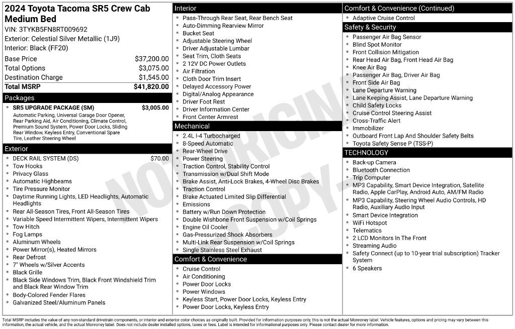 Used 2024 Toyota Tacoma SR5 Truck Double Cab