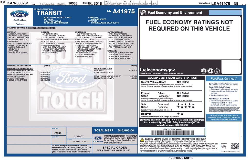 2020 Ford Transit Passenger Van