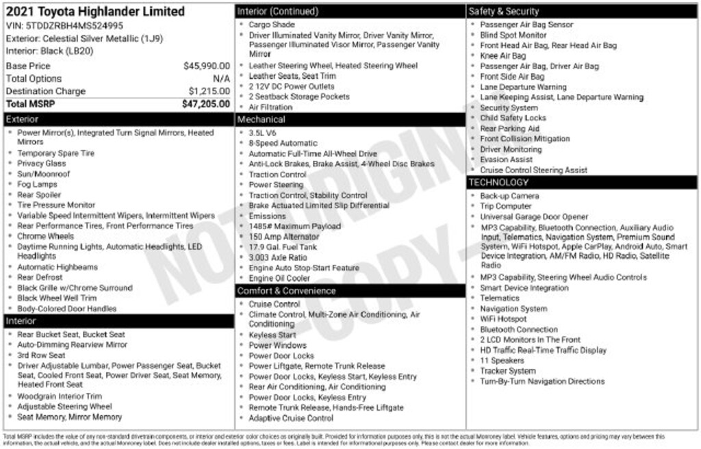 Used 2021 Toyota Highlander Limited SUV