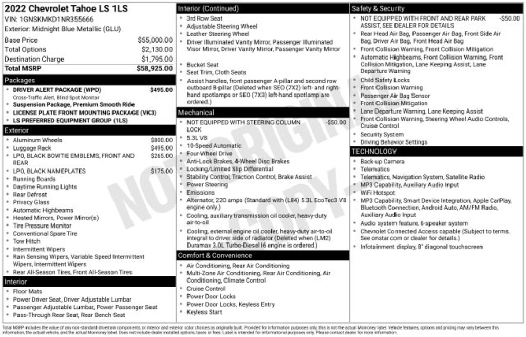 Used 2022 Chevrolet Tahoe LS SUV