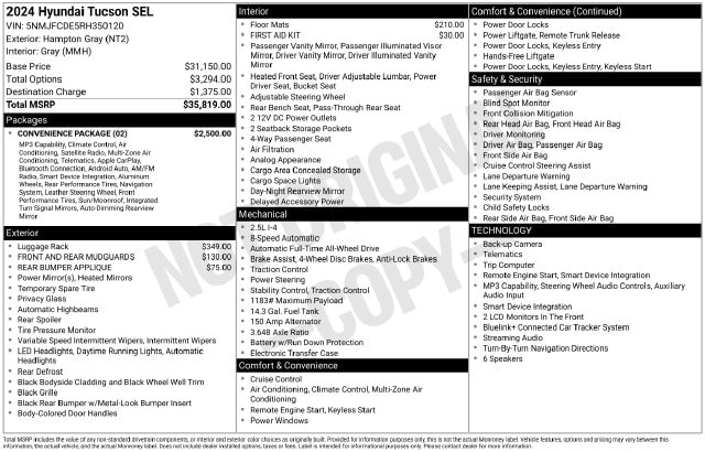 2024 Hyundai Tucson SEL - Photo 2