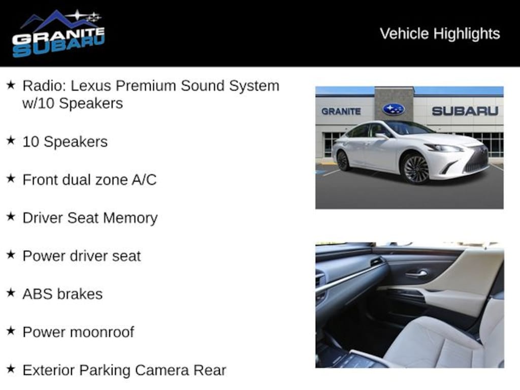 Used 2019 Lexus ES 350 Luxury Sedan