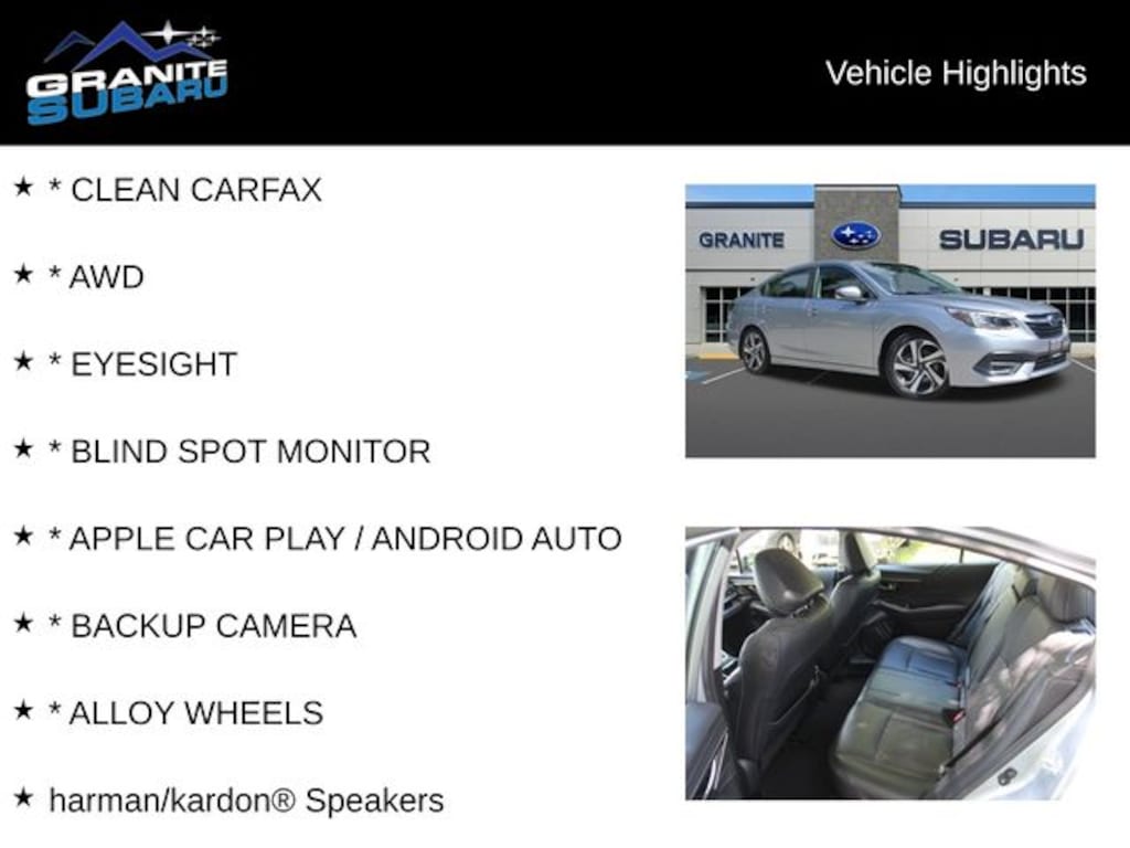 Used 2022 Subaru Legacy Limited Sedan